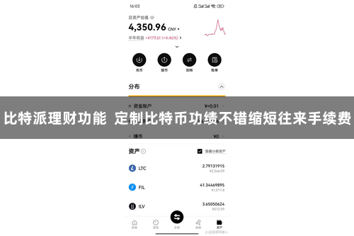 比特派理财功能  定制比特币功绩不错缩短往来手续费